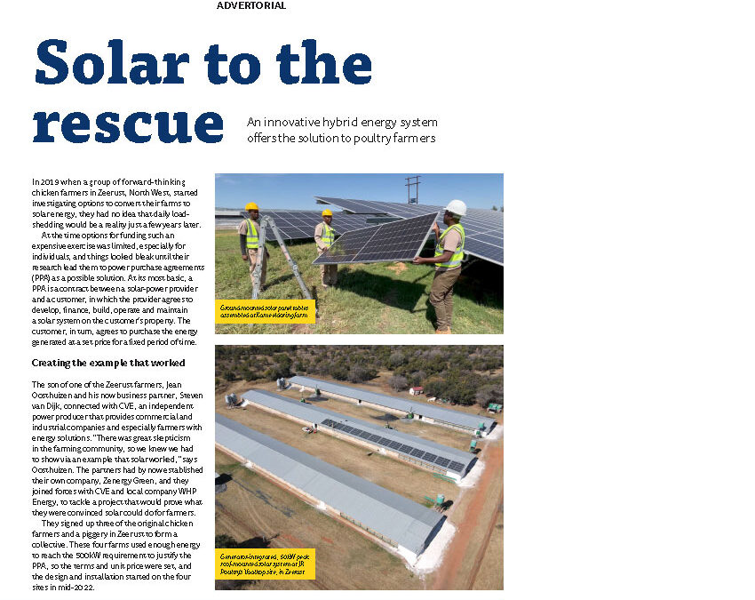 Solar to the Rescue – Poultry Bulletin Advertorial